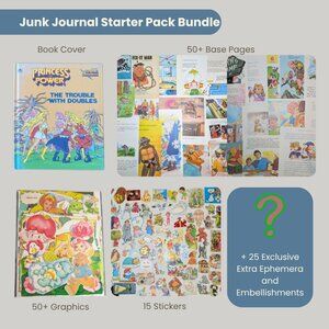 ⚡️ Princess Power Junk Journal Starter Pack — 140+ Pieces of Glittery Heroism